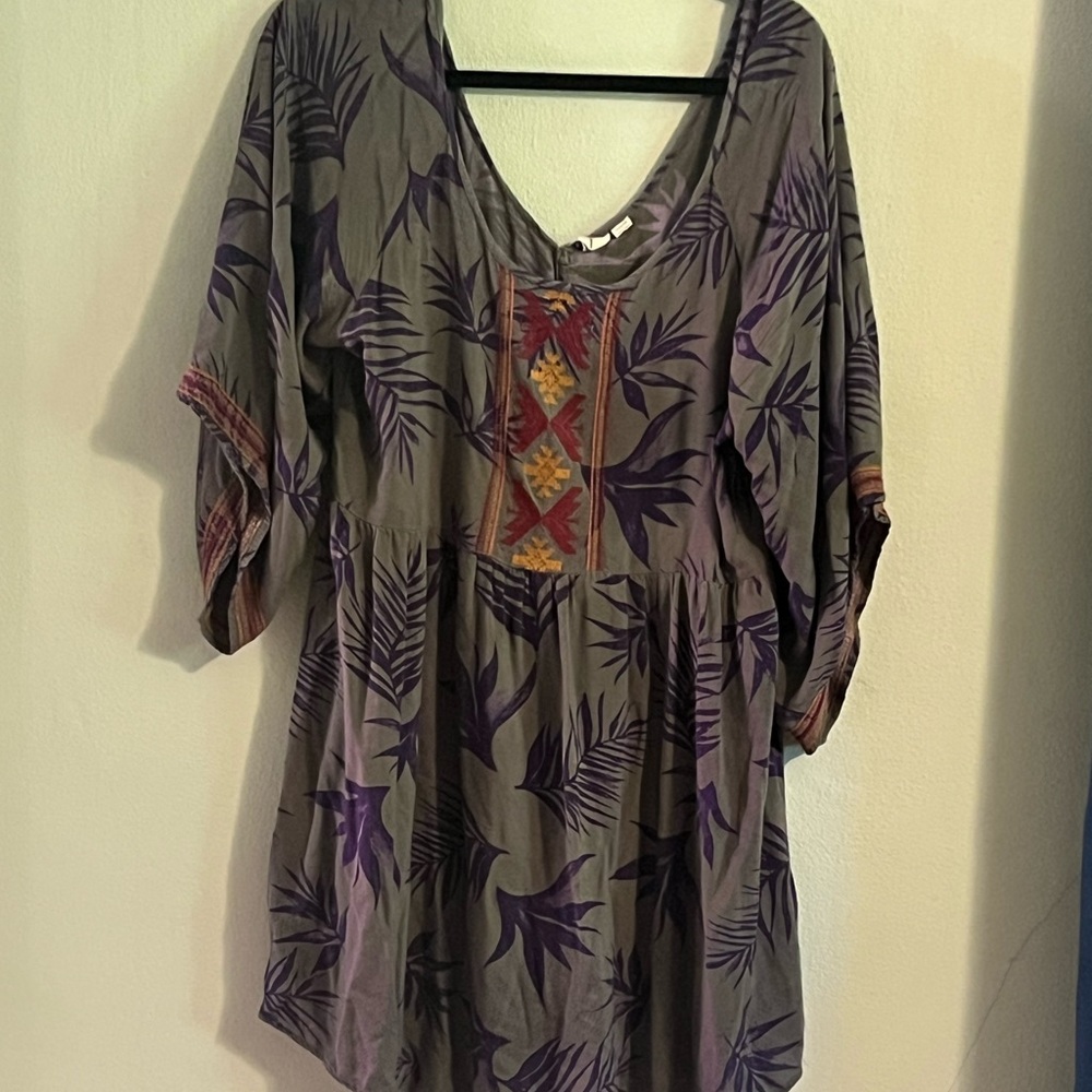 Roxy Purple and Gray Tunic Dress